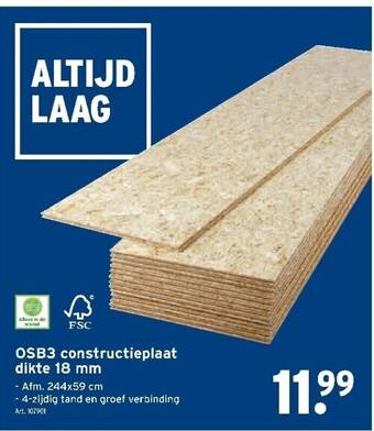GAMMA Osb3 constructieplaat dikte 18 mm aanbieding