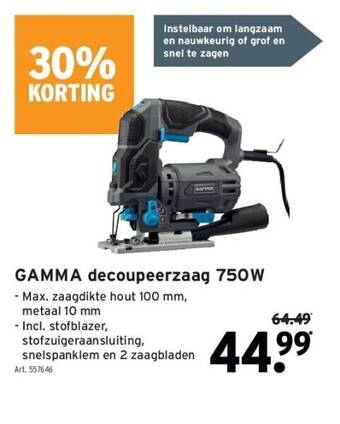 GAMMA Gamma decoupeerzaag 750w aanbieding
