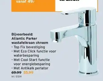 GAMMA Atlantic parker wastafelkraan chroom aanbieding