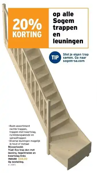GAMMA Tradi eco trap den met leuning, tegentreden en kwartslag links aanbieding