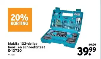 Makita 102-delige boor- en schroefbitset e-10730