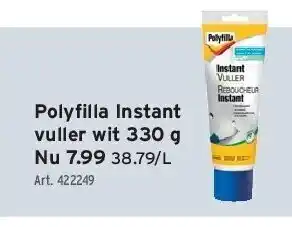 GAMMA Polyfi lla instant vuller wit 330 g aanbieding