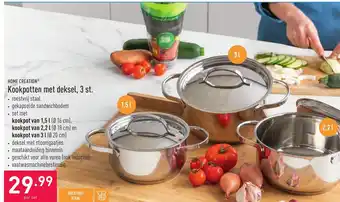 kookpotten met deksel 3 st