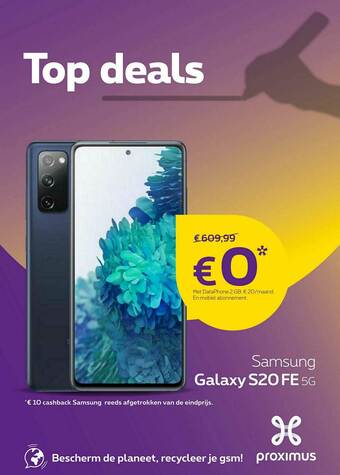 Proximus Samsung Galaxy S20 Fe 5g aanbieding