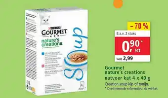 Maxi Zoo Gourmet Nature's Creations Natvoer Kat 4 X 40 G aanbieding