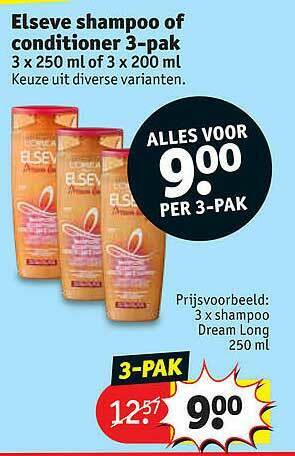 Kruidvat Elseve Shampoo Of Conditioner 3-pak aanbieding