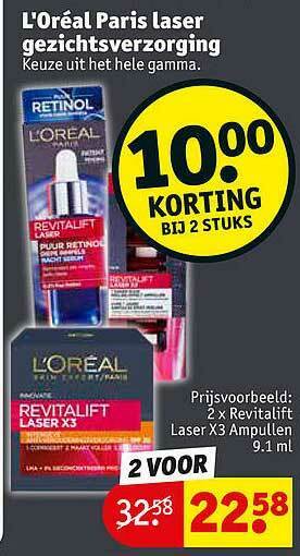 Kruidvat L'oréal Paris Laser Gezichtsverzorging aanbieding