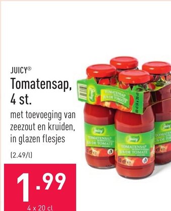 ALDI Tomatensap 4 st aanbieding