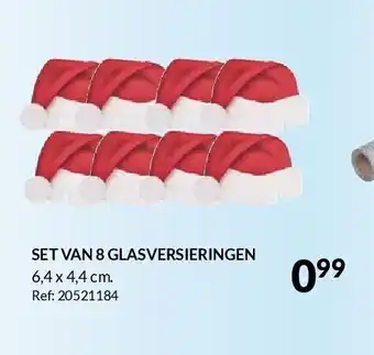 Set van 8 glasversieringen