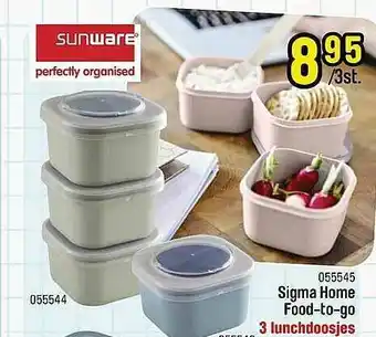 Happyland Sunware Sigma Home Food-to-go 3 Lunchdoosjes aanbieding