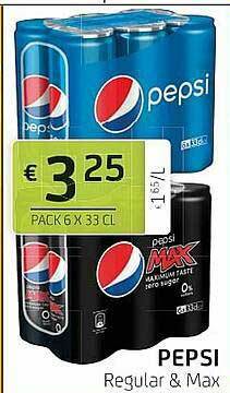 BelBev Pepsi Regular & Max aanbieding
