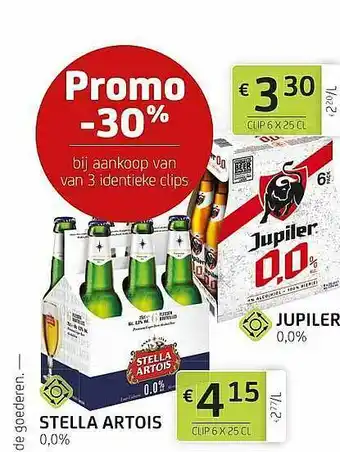 BelBev Jupiler Of Stella Artois 0,0% aanbieding