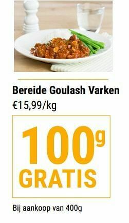 Bereide goulash varken