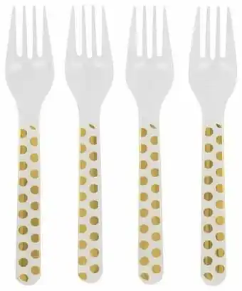 HEMA HEMA Plastic Vorken Herbruikbaar - Gouden Stippen - 4 Stuks aanbieding