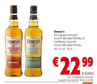 Colruyt Dewar's portuguese smooth scotch blended whisky of caribbean smooth scotch blended whisky 40 % vol 70 cl aanbieding