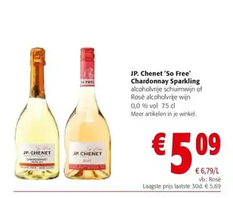 Colruyt Jp. chenet 'so free' chardonnay sparkling aanbieding