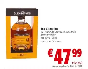 Colruyt The glenrothes 12 years old speyside single malt scotch whisky 40 % vol 70 cl aanbieding