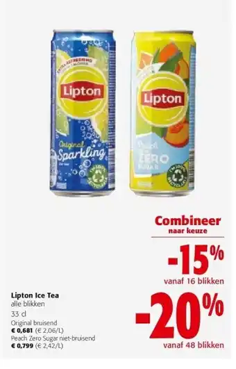Colruyt Lipton ice tea original bruisend aanbieding