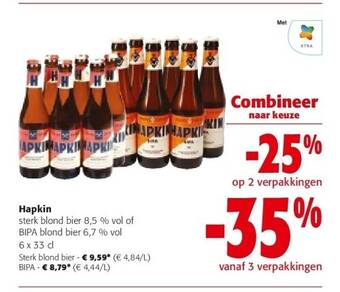 Colruyt Hapkin sterk blond bier 8,5 % vol aanbieding