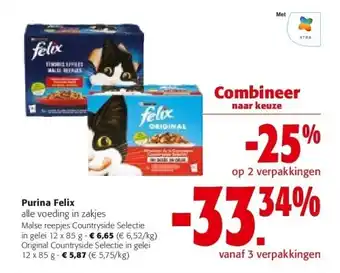 Colruyt Purina felix malse reepjes countryside selectie in gelei 12 x 85 g aanbieding