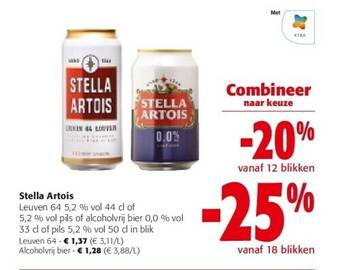 Colruyt Stella artois leuven 64 5,2 % vol 44 cl aanbieding