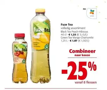 Colruyt Fuze tea black tea peach-hibiscus 40 cl aanbieding
