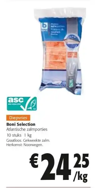 Colruyt Boni selection atlantische zalmporties 10 stuks 1 kg aanbieding