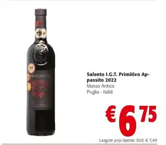 Colruyt Salento i.g.t. primitivo appassito 2022 aanbieding