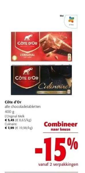 Colruyt Côte d'or l'original melk aanbieding