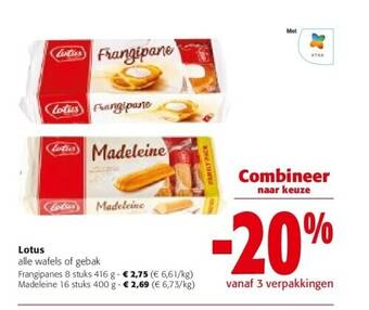 Colruyt Lotus frangipanes 8 stuks 416 g aanbieding