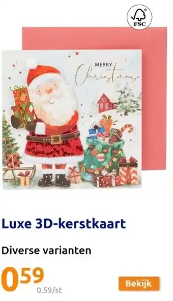 Luxe 3d-kerstkaart