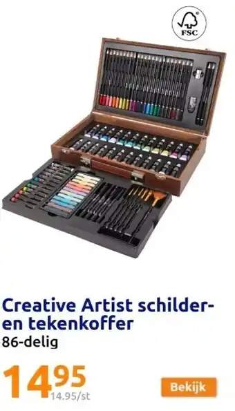 Action Creative artist schilder- en tekenkoffer aanbieding