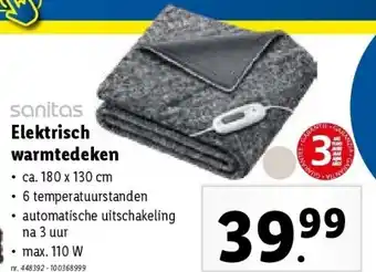 Lidl Elektrisch warmtedeken aanbieding