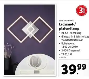 Lidl Ledwand-/ plafondlamp aanbieding