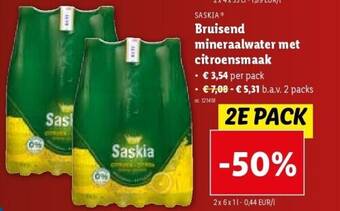 Lidl Bruisend mineraalwater met citroensmaak aanbieding