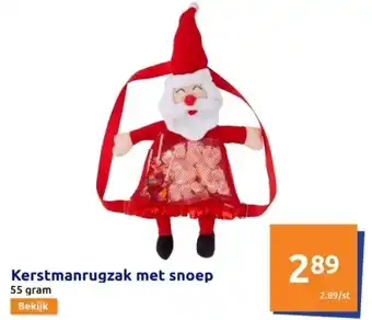 Action Kerstmanrugzak met snoep aanbieding