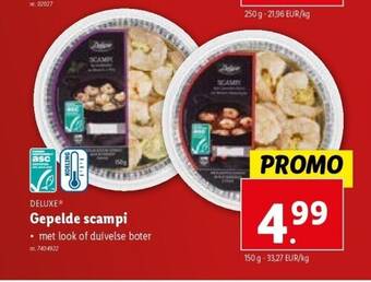 Lidl Gepelde scampi aanbieding