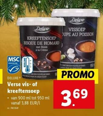 Lidl Verse vis- of kreeftensoep aanbieding