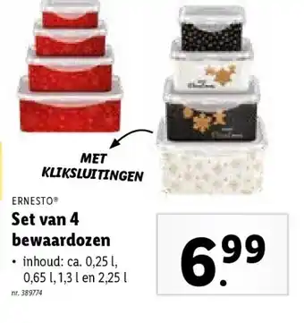 Lidl Set van 4 bewaardozen aanbieding