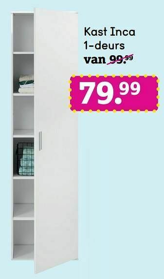 Leen Bakker Kast inca 1-deurs aanbieding