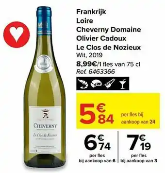 Frankrijk loire cheverny domaine olivier cadoux le clos de nozieux wit, 2019