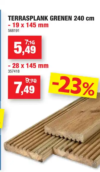 Hubo Terresplank Grenen 240 cm aanbieding