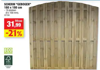 Scherm Gebogen 180x180 cm