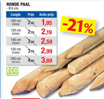 Hubo Ronde Paal aanbieding