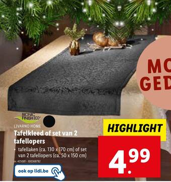 Lidl Tafelkleed of set van 2 tafellopers aanbieding