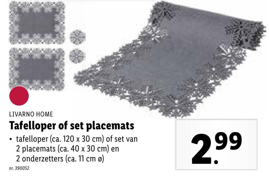 LIVARNO HOME Tafelloper of set placemats promotie bij Lidl