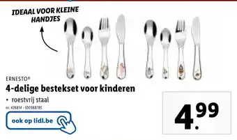 Lidl 4-delige bestekset voor kinderen aanbieding