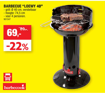 Hubo Barbecue Loewy 40 aanbieding