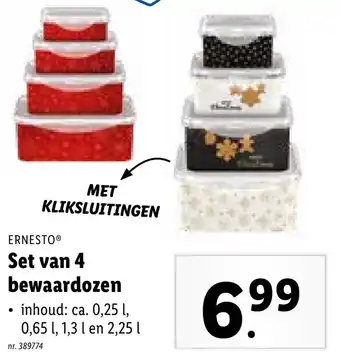 Lidl Set van 4 bewaardozen aanbieding