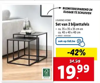 Lidl Set van 2 bijzettafels aanbieding